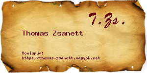 Thomas Zsanett névjegykártya