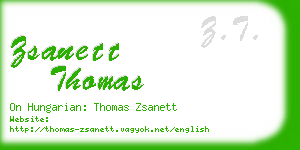 zsanett thomas business card